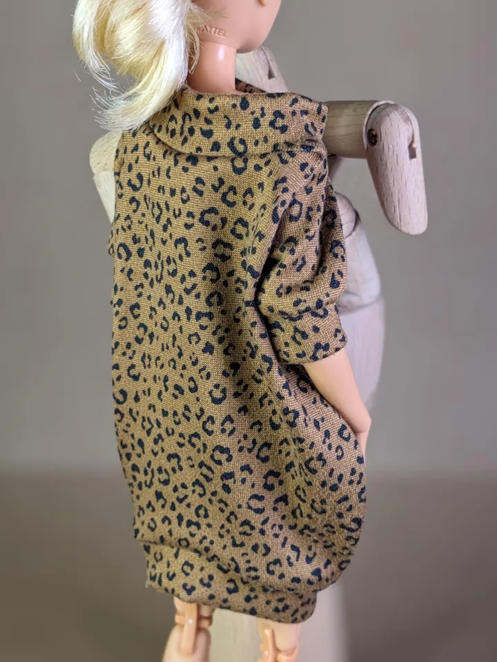 Handmade leopard printed boho dress for 1/6 scale fashion female dolls