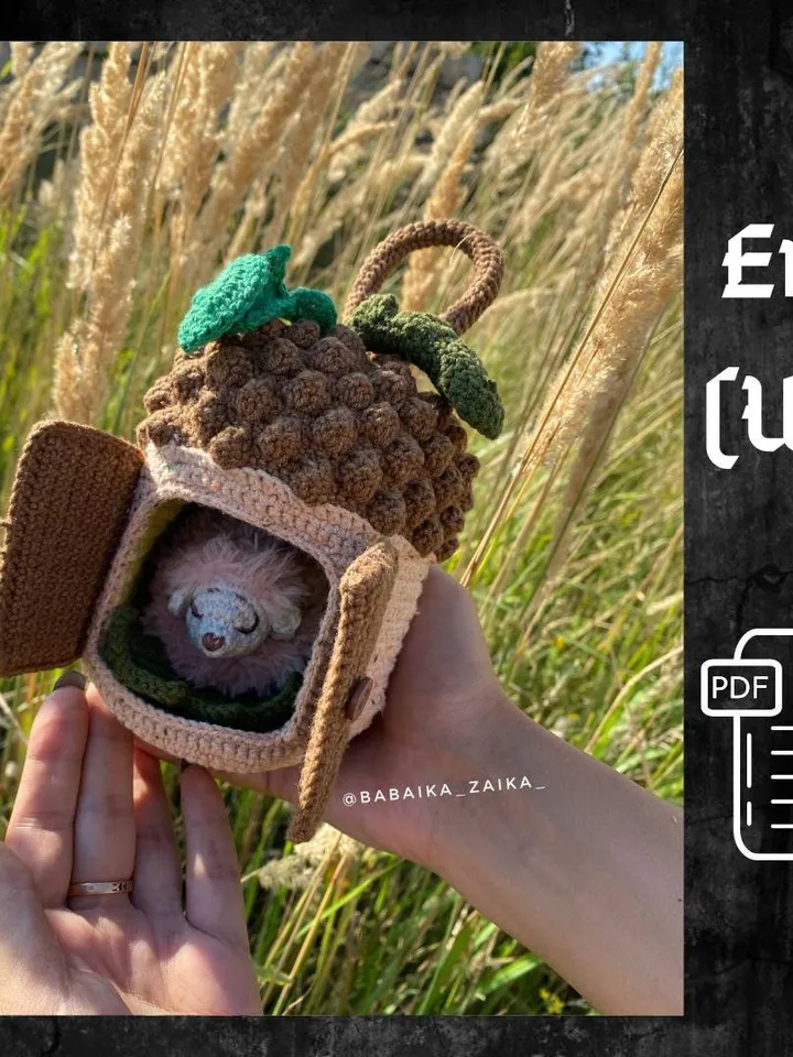 PDF Crochet pattern Hedgehog in Acorn, Amigurumi pattern, Crochet Cute Funny Animal, Forest animal, Realistic amigurumi pattern