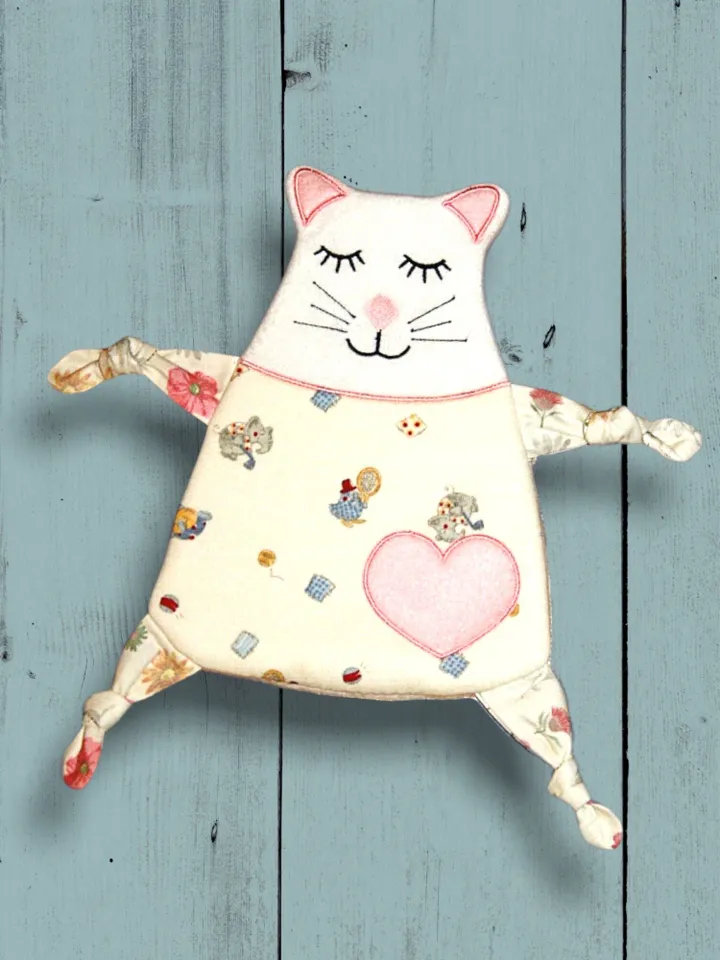 Cat Baby Comforter Toy Machine Embroidery Designs in the hoop project digital embroidery pattern Machine embroidery pattern for babies