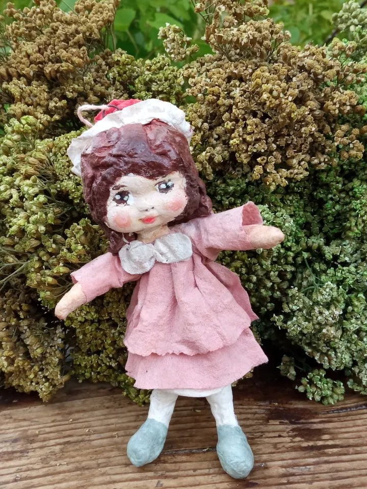 Adorable "Hugging" Doll - Handmade Christmas Ornament with Free Shipping! Christmas tree toy. Home decor indoor