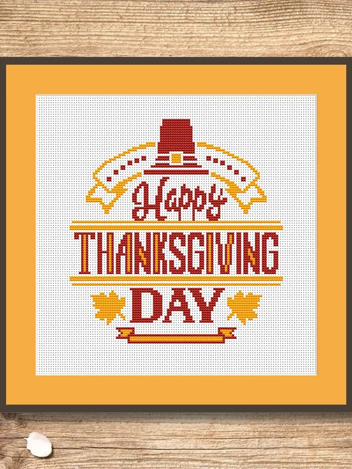 Happy Thanksgiving Day Cross Stitch Pattern, Thanksgiving Cross Stitch Pattern, Owl Cross Stitch Pattern, Thanksgiving Day #hld008