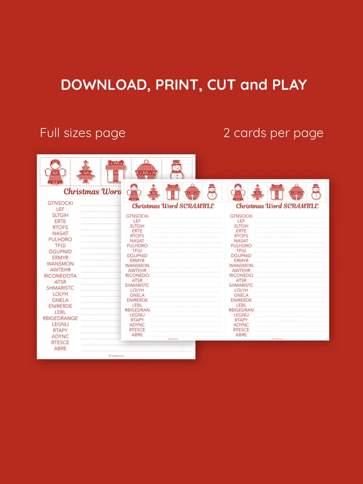 Christmas word scramble. Christmas word puzzles. Festive trivia game. Word scramble. Family Quiz game. Christmas activit