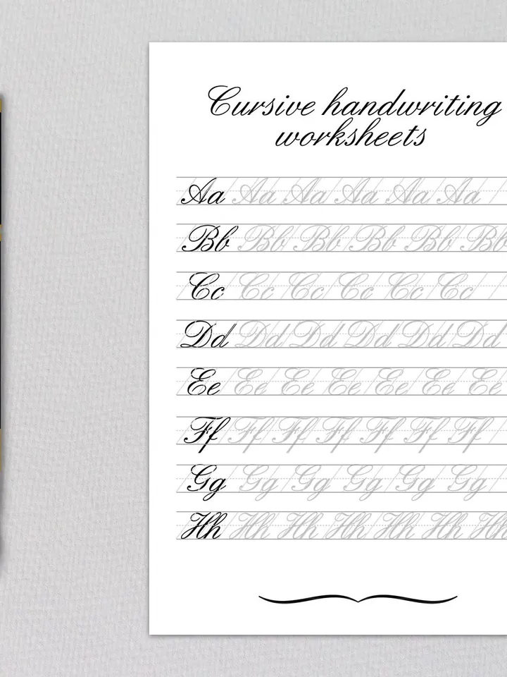 Calligraphy Worksheets, modern calligraphy, handlettering practice