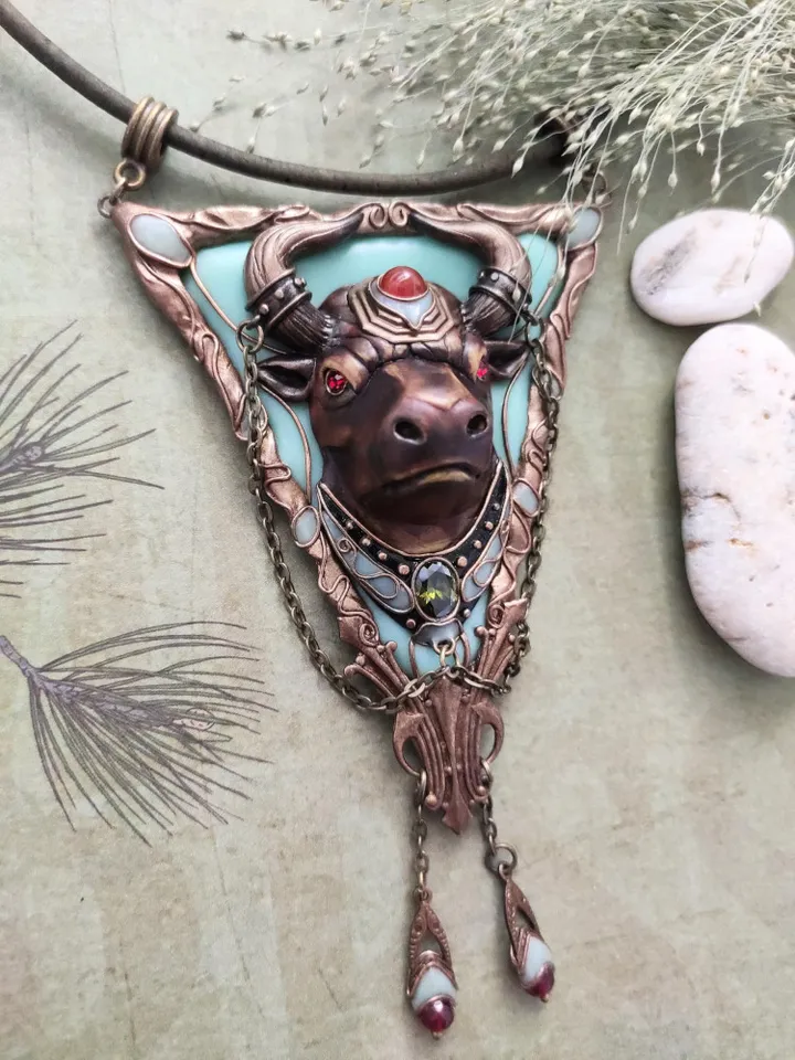 Minotaur Pendant, Minotaur Necklace,Mythology charm, necklace animal