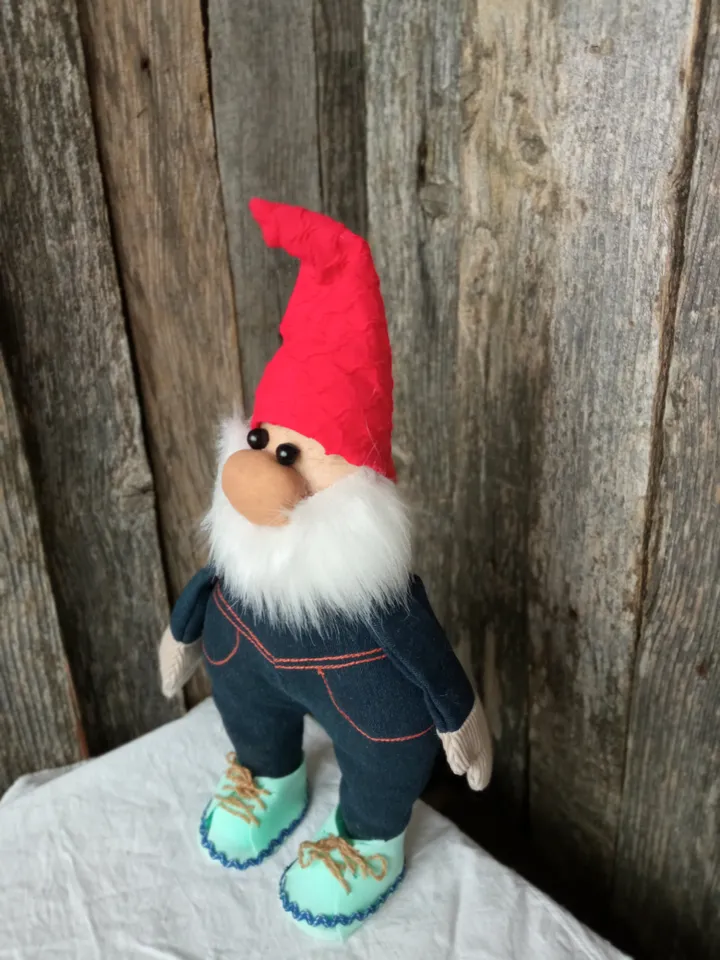 Cool denim gnome for interior decoration Handmade Christmas gnome Xmas gifts. Holidays gifts