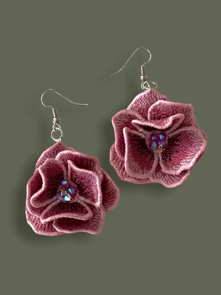 Roses FSL for creating jewelry machine embroidery designs Free standing lace embroidery pattern 3D flower embroidery motif Flower FSL