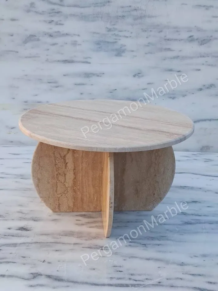 Travertine Coffee Table handmade italian model free shipping real travertine fast shipping