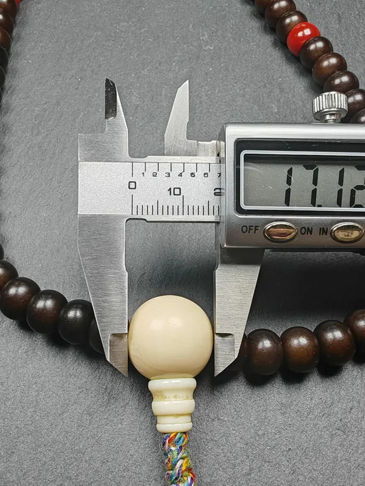 Gandhanra Old Tibetan 108 Prayer Beads,9.6mm Bodhi Root Bead Mala Necklace,Meditation Rosary,Spiritual Gift, 33" Length