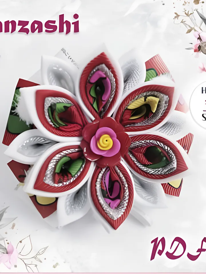 Kanzashi Flower Hair Scrunchie Tutorial