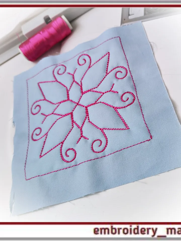 Quilt Block 37 Quilting with floral plant patterns Machine Embroidery Designs