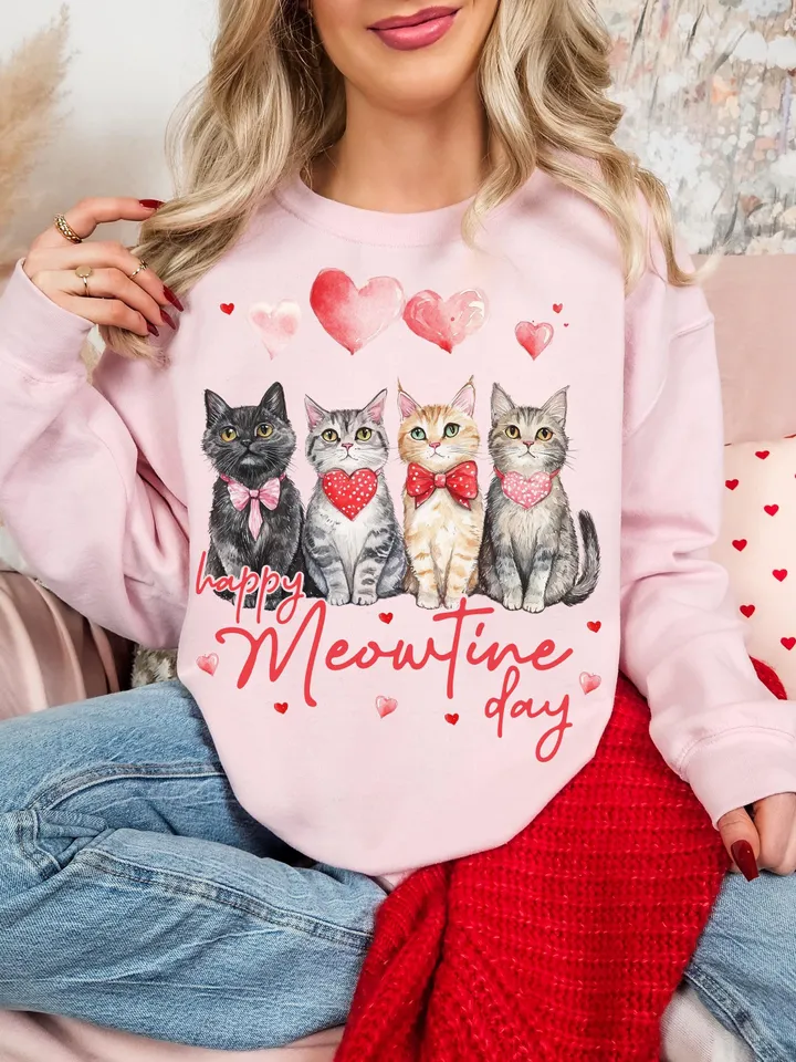 Valentine Cats Png, Cat Lover Digital Art for Crafts, Sublimation, and DIY Projects, Trendy Valentine Cat Mom Png Digital File Download