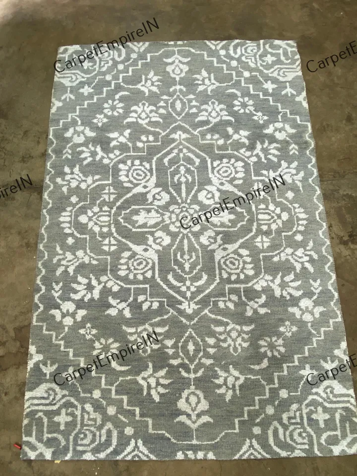 Gray Modern Oushak, Hand Knotted Rug 4x6,5x8,6x9,8x10,9x12,10x14, Handmade Rugs for Living Room - Antique Geometrical rug,ready to ship rug.