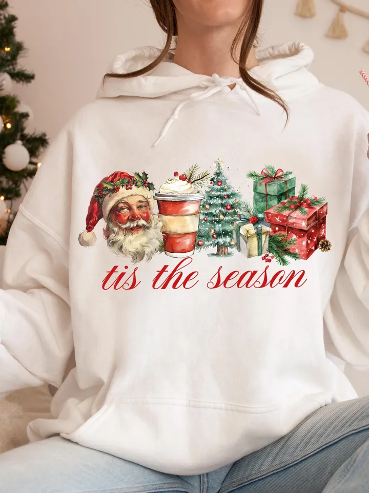 Retro Christmas png, Tis the Season Png, Santa Claus png, Watercolor Christmas png, Christmas sublimation, Merry Christmas, Christmas vibes