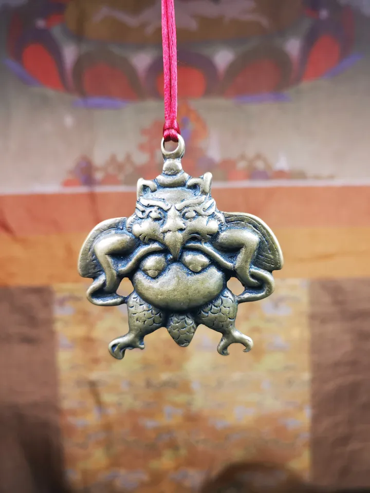 Gandhanra Antique Tibetan Buddhist Amulet,Garuda,Garula,Suparna,Golden-winged Bird Pendant,Made of Copper