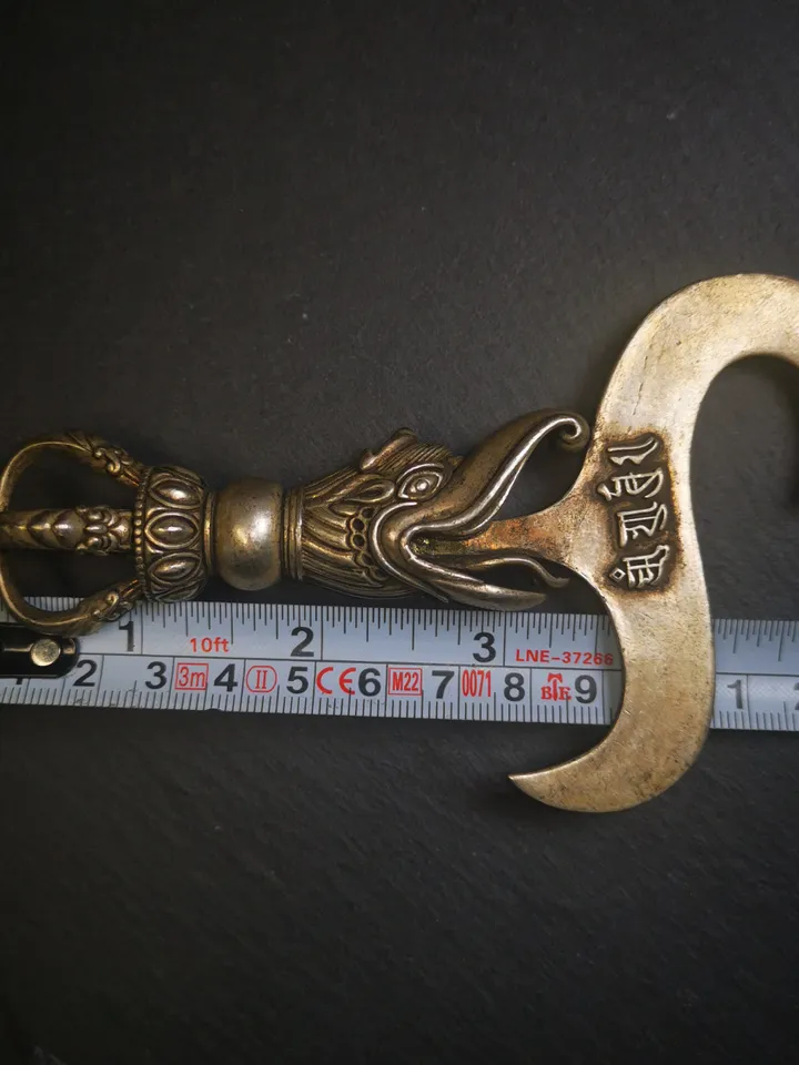 Kartika Knife of the Dakinis - Gandhanra Antique Tibetan Ritual Hook - Tantric Buddhist dharma instruments,30 Yearl Old