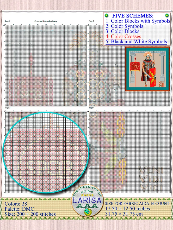 Centurion Cross Stitch Pattern | Roman Legionary