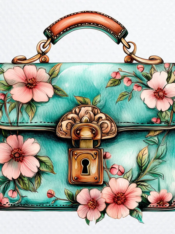 18 Floral Handbag PNG Bundle, Floral Purse, Floral Clutch, Printable Watercolor clipart for sublimation, Digital download, Paper craft