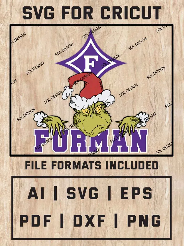 Grinch Furman Paladins SVG, NCAA SVG Design, NCAA Furman Paladins SVG, NCAA Paladins Cricut, Christmas Svg, Grinch svg, Digital Download