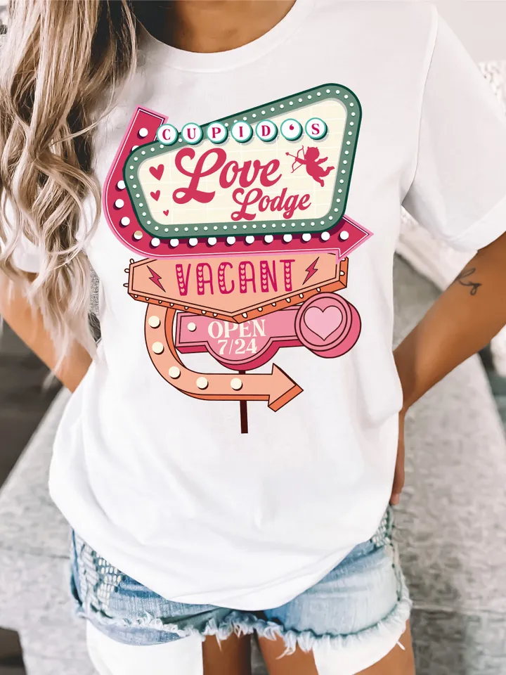Cupid Love Lodge PNG-Valentine’s Day Sublimation Digital Design Download-cupid png, xoxo png, vintage vday png, retro png, vday tshirt png