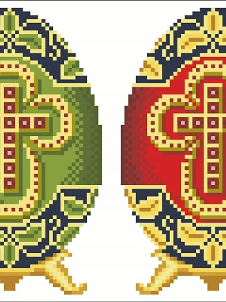 Cross Stitch Pattern Easter Faberge Egg Digital Download PDF