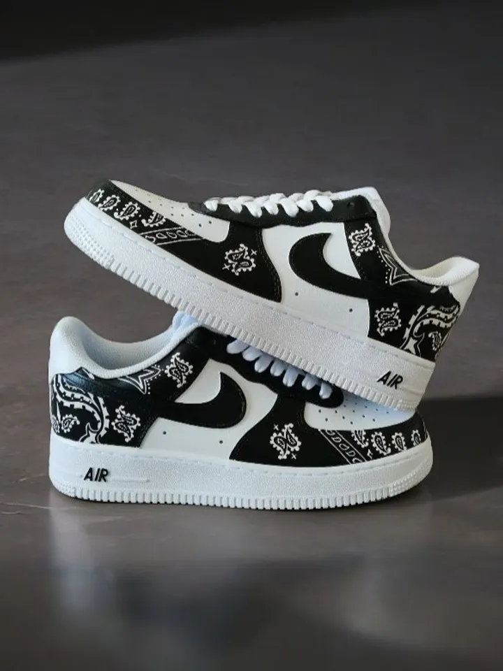 Painted Sneakers Jordan Versace Giày Nike Air Jordan Mid SE GS