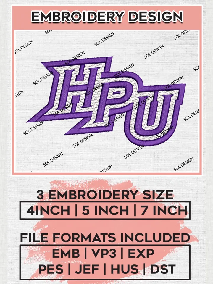 High Point Panthers Logo Machine Embroidery Design, NCAA High Point Panthers Embroidery Design Design files, NCAA Embroidery Designs, NCAA Machine Embroidery Designs, Digital Download