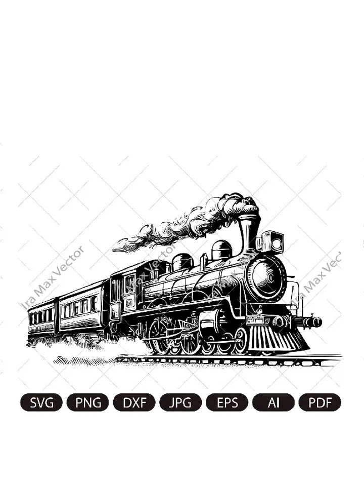 Steam locomotive vintage / Steam locomotive retro SVG/ Vintage transport/ Old train/ Train retro SVG PNG/ Retro train svg