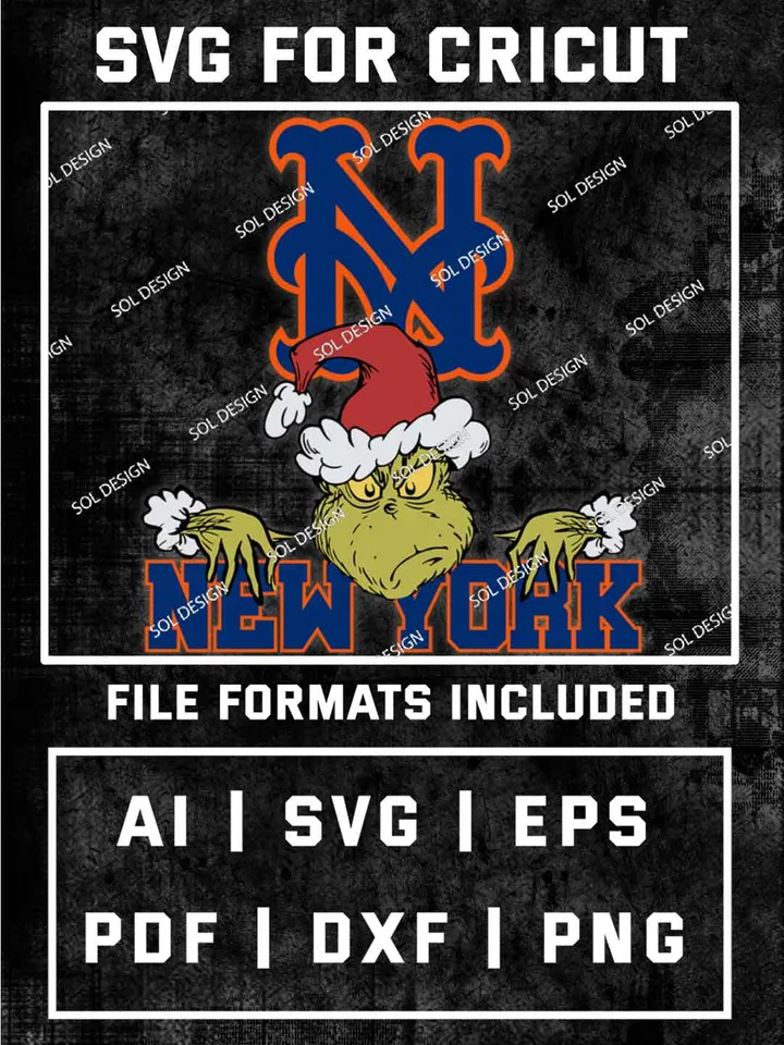 Grinch New York Mets SVG, MLB SVG Design, MLB New York Mets Logo SVG, MLB Mets Cricut, Christmas Svg, Grinch svg, Digital Download