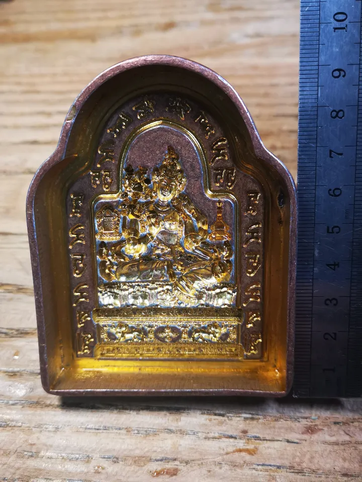 Gandhanra Tibetan Buddha Statue Tsa Tsa Mold,Green Tara with Mantar,Copper Mould For Making Clay Buddha Statue,Tsha Tsha