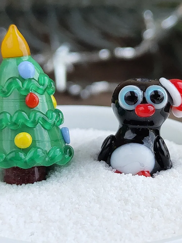 MINIATURE ANIMALS Penguin figurine Penguin miniature Baby penguin Glass penguin decor penguin gift Tiny Penguin Glass figurines Ornaments