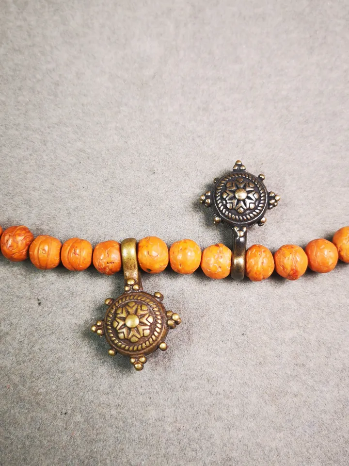 Gandhanra Handmade Buddhist Mala Counter Clip,Bum Counter Clip for Prayer Beads,Dharmachakra / Prayer Wheel ,Mandala Shape