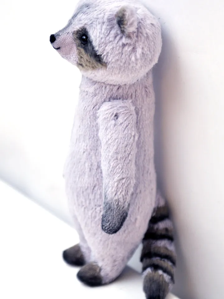 PDF Raccoon the Cutest Guy E-pattern for 8" (20cm) Artist teddy toy racoon/ coon sewing instructions anime teddy friend