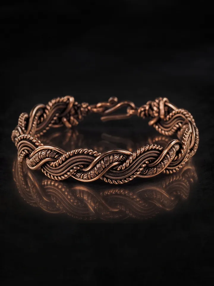 Wire wrapped copper bracelet for woman Antique style copper jewelry WireWrapArt