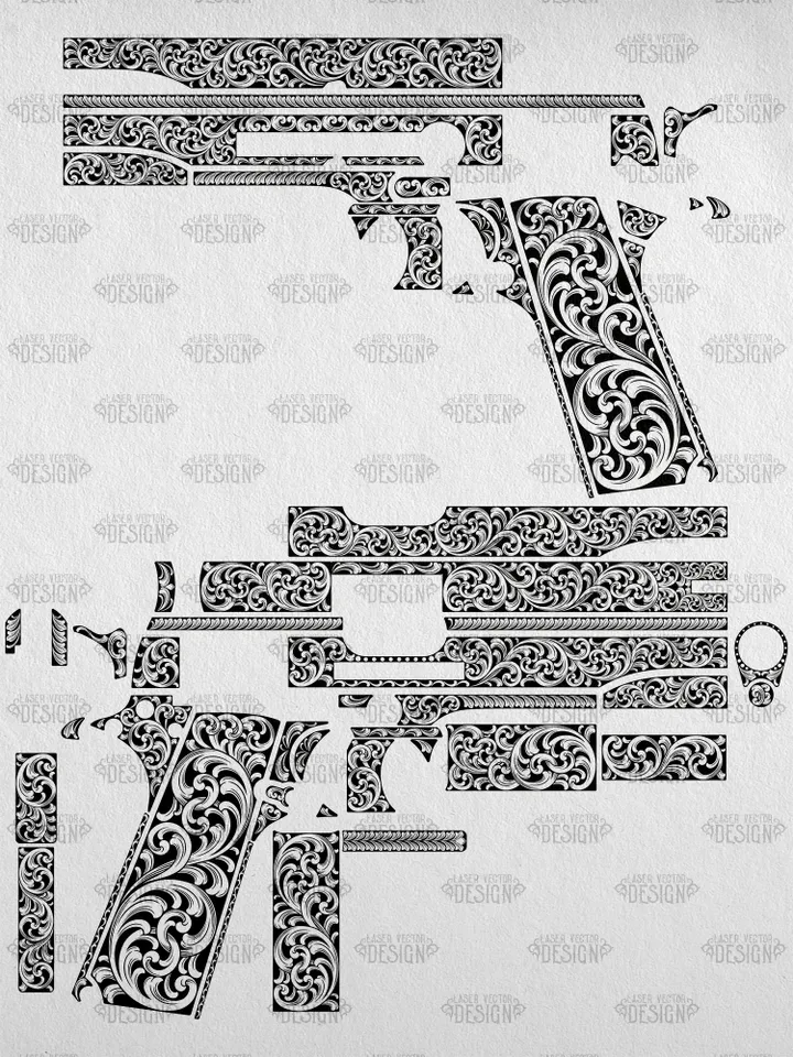 VECTOR DESIGN Colt 1911 government Scrollwork 9