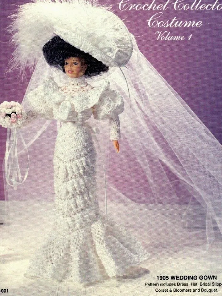 Barbie Dress Crochet Pattern Vintage for Dolls 11-1/2" Digital Download PDF