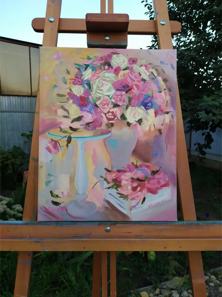 Rose painting Flower Original Art Floral Artwork oil painting on canvas Rose oil painting Roses artwork canvas painting