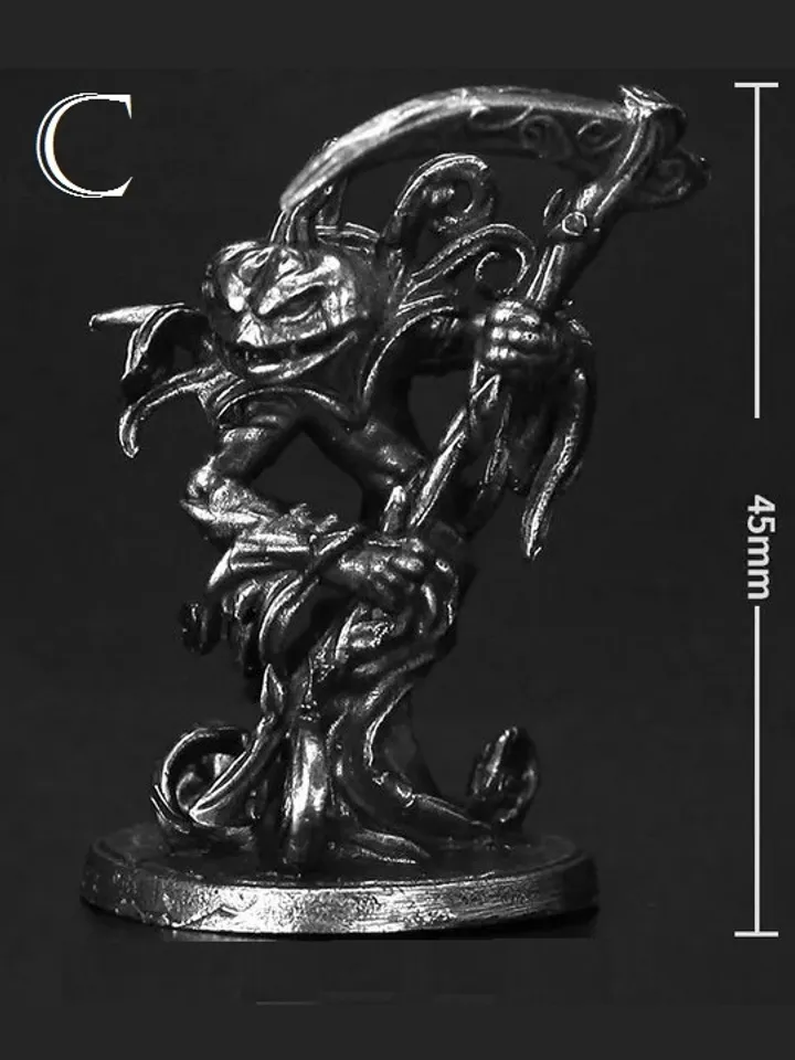 Pumpkin Death Reaper - Grim Warriors, copper miniatures, tabletop wargaming fantasy miniature figures.