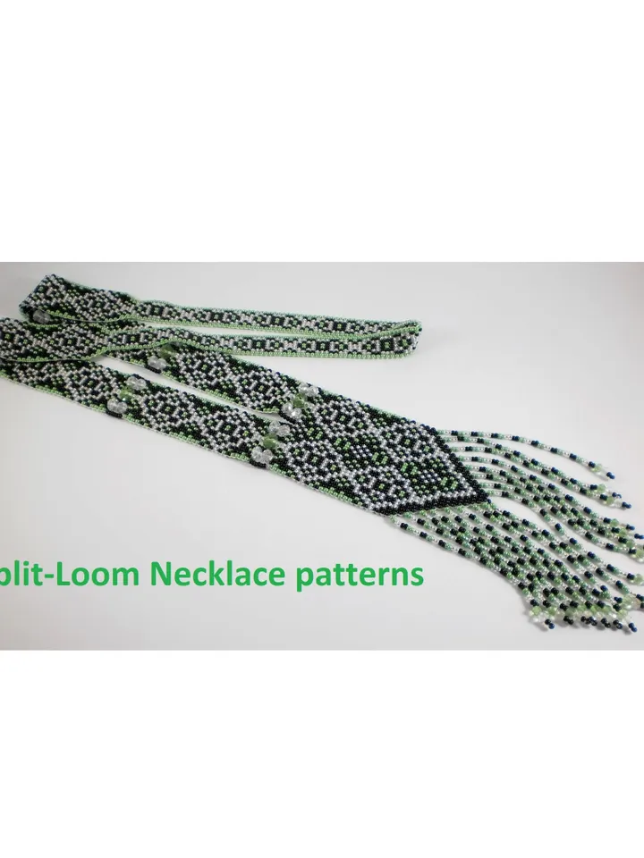 Bead loom patterns, schemes for a Gerdan-Split-Loom Necklace, Beading Loom only Pattern, Instant Download, PDF