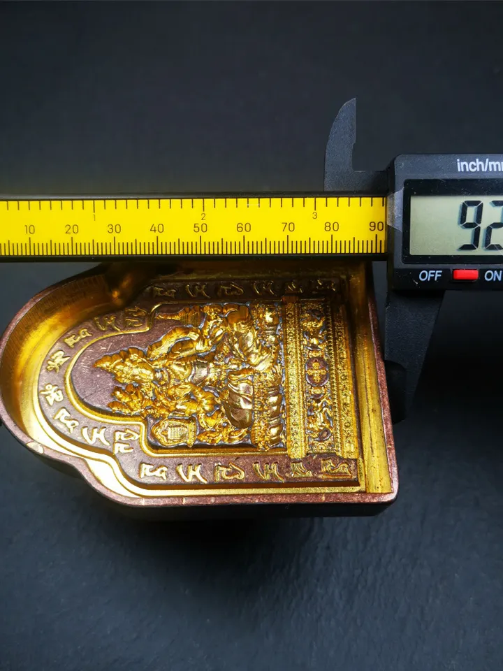 Gandhanra Handmade Tibetan Buddha Statue Tsa Tsa Mold,Green Tara with Mantra Mold,Copper Mould For Making Clay Buddha Statue,Tsha Tsha