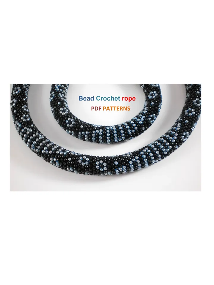 Bead crochet rope pattern for beading necklace and bracelet,DIY, bead crocheting,Instant Download,PDF pattern