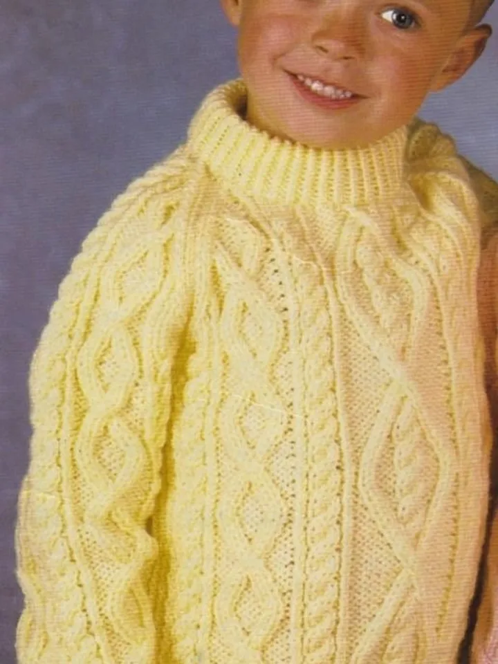 Knitting baby sweater , aran sweater knitting baby, cable jacket baby instant download