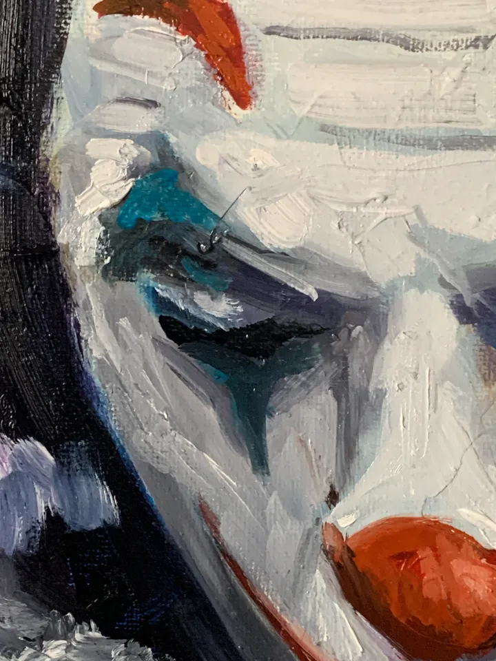 Joker Smoking, Oil painting Expressive Art 24x28 inches,