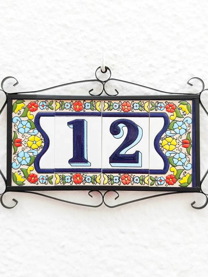 Ceramic letters and numbers 11cm (4.3") for the wall - Hand-glazed in Spain - "CANARIAS" models - Ceramic letters number -