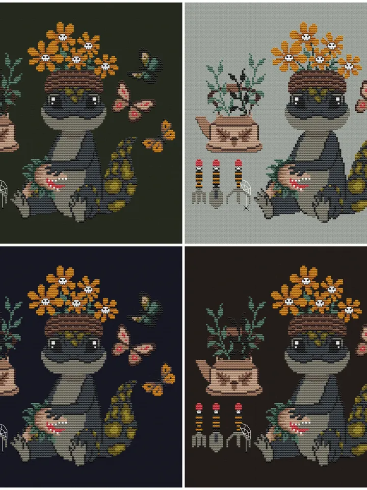 Stories of the Mornwood and Spooky gardener cross stitch pattern