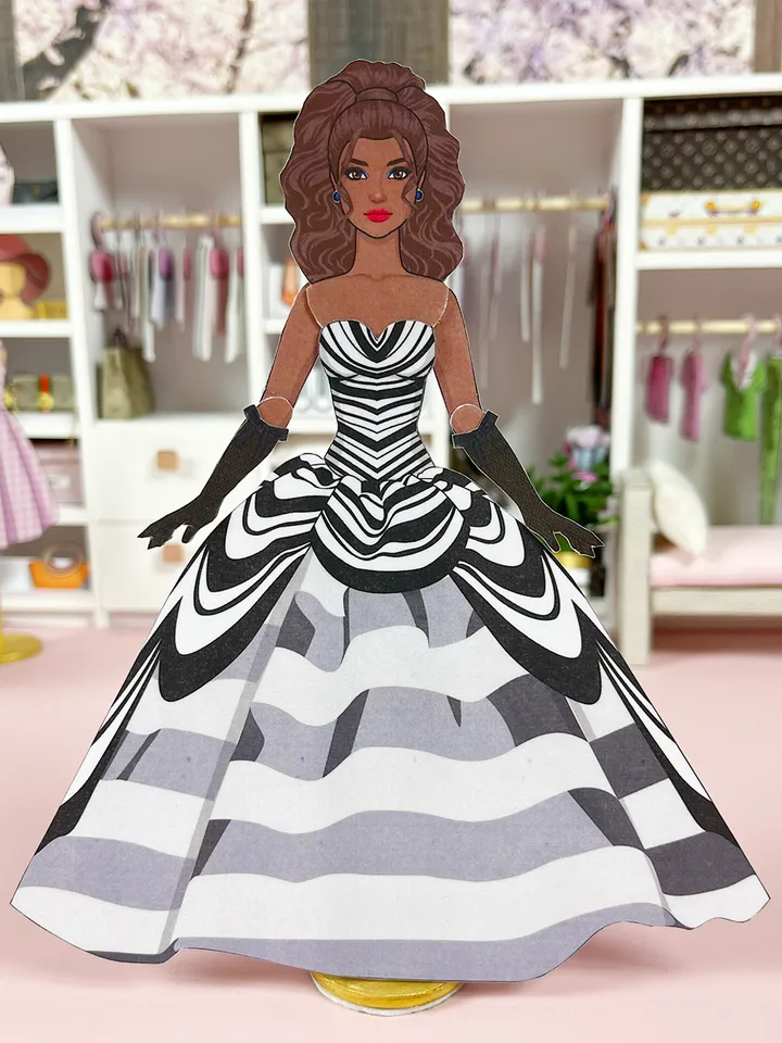 Holiday dresses for paper dolls