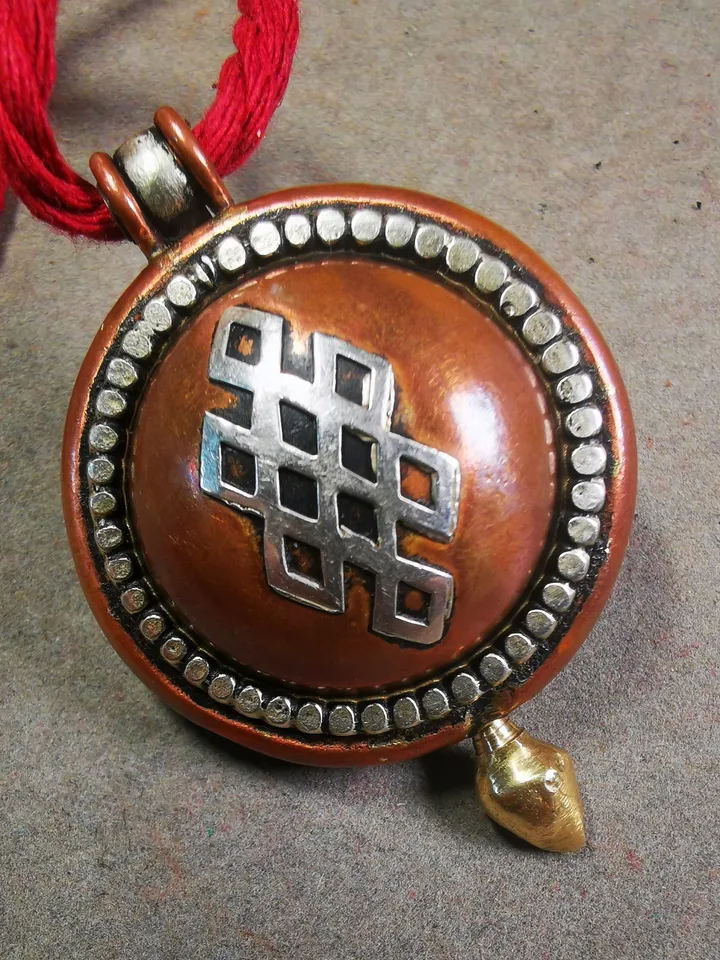 Gandhanra Acient Gau Ghau Shrine, Unique Round Tibetan Buddhist Altar Amulet Pendant