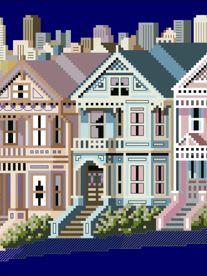 Vintage Cross Stitch Pattern Victorian House Counted Digital Download PDF