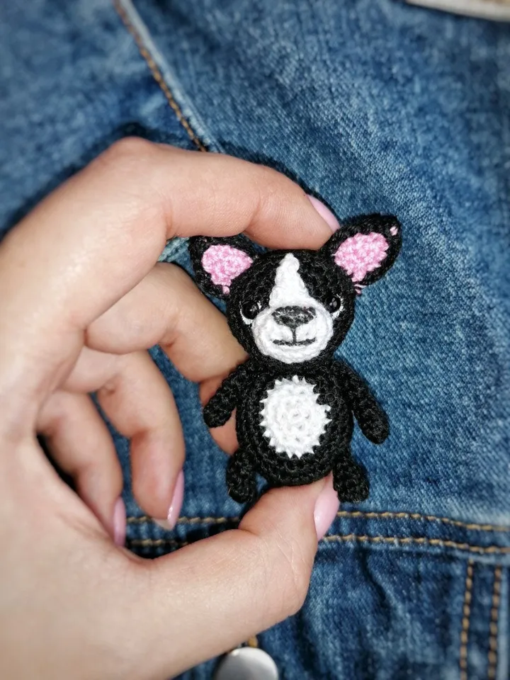 PDF Crochet Dogs Brooches SET Pattern: Bull Terrier , Pug, Siberian Husky, Pinscher, Bulldog, Amigurumi dog, Crochet Animal Pattern