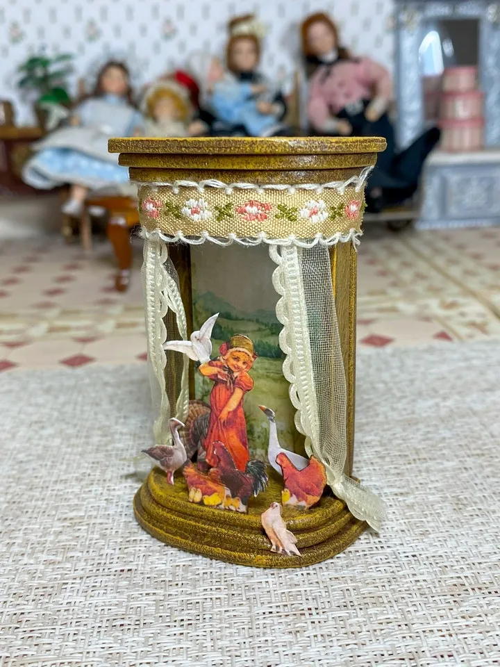 Puppet theater in a country style. 1:12. Handmade.