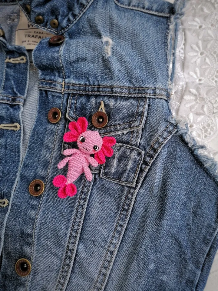 PDF Crochet Sea Brooches SET Pattern: Axolotl Seahorse Jellyfish Crochet Animal Pattern Small Crochet Pattern Brooch Amigurumi Easy Pattern
